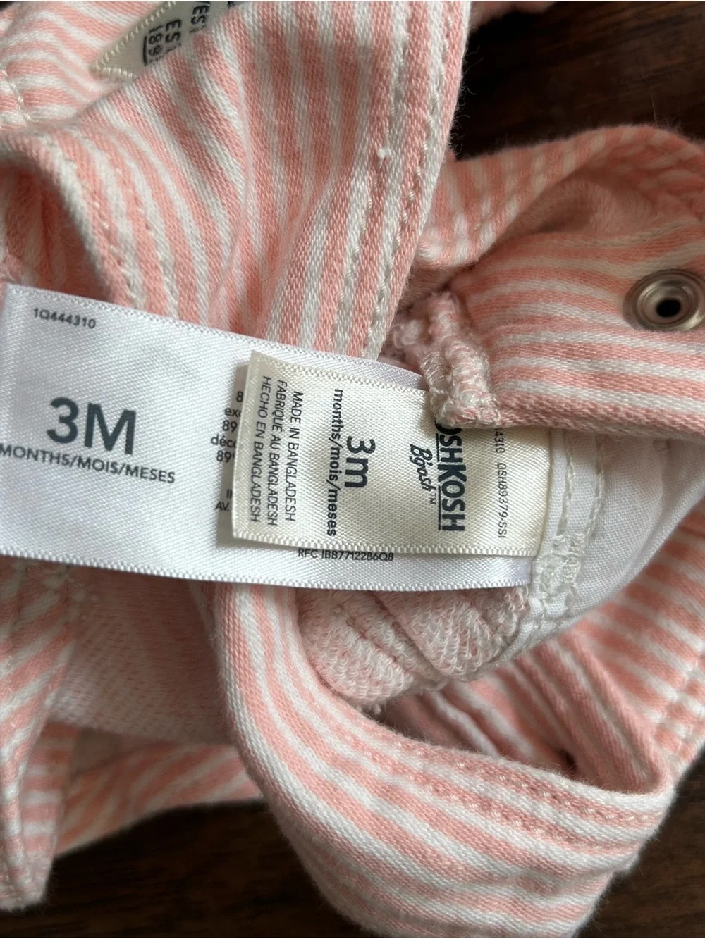 OshKosh B'gosh, Girls  Pink and White Striped Overalls